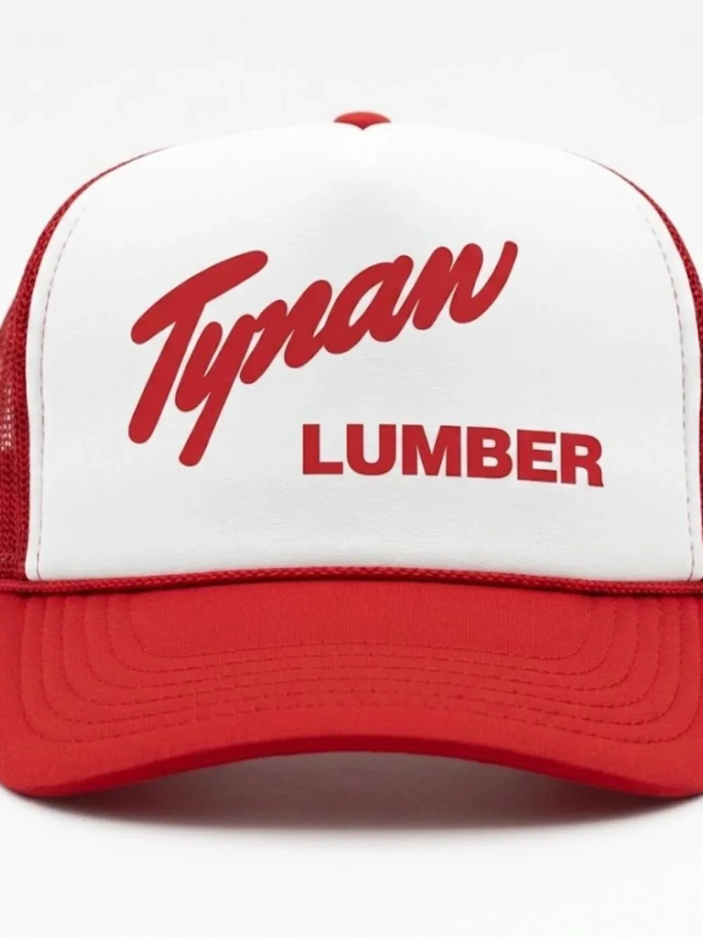Tynan Lumber Vintage Script Printed Red White Foam Rope Trucker Hat New USA Log